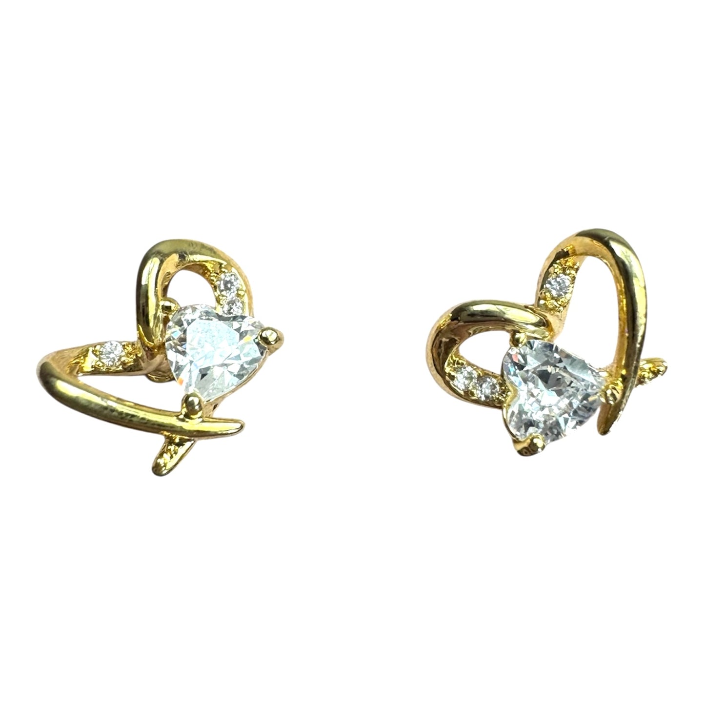 Aretes corazón y diamante