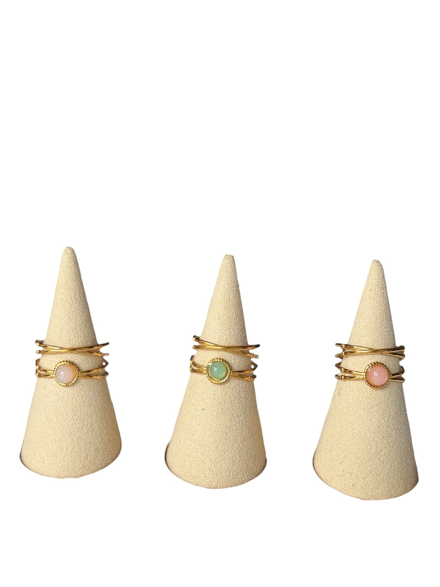 Anillo doble piedra