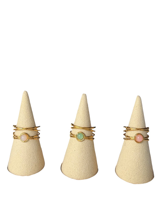 Anillo doble piedra
