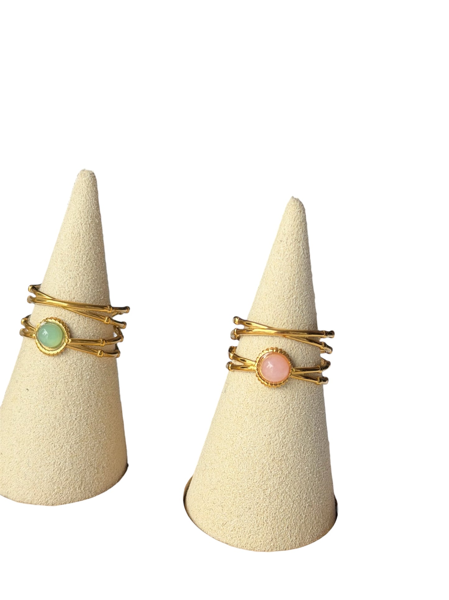 Anillo doble piedra