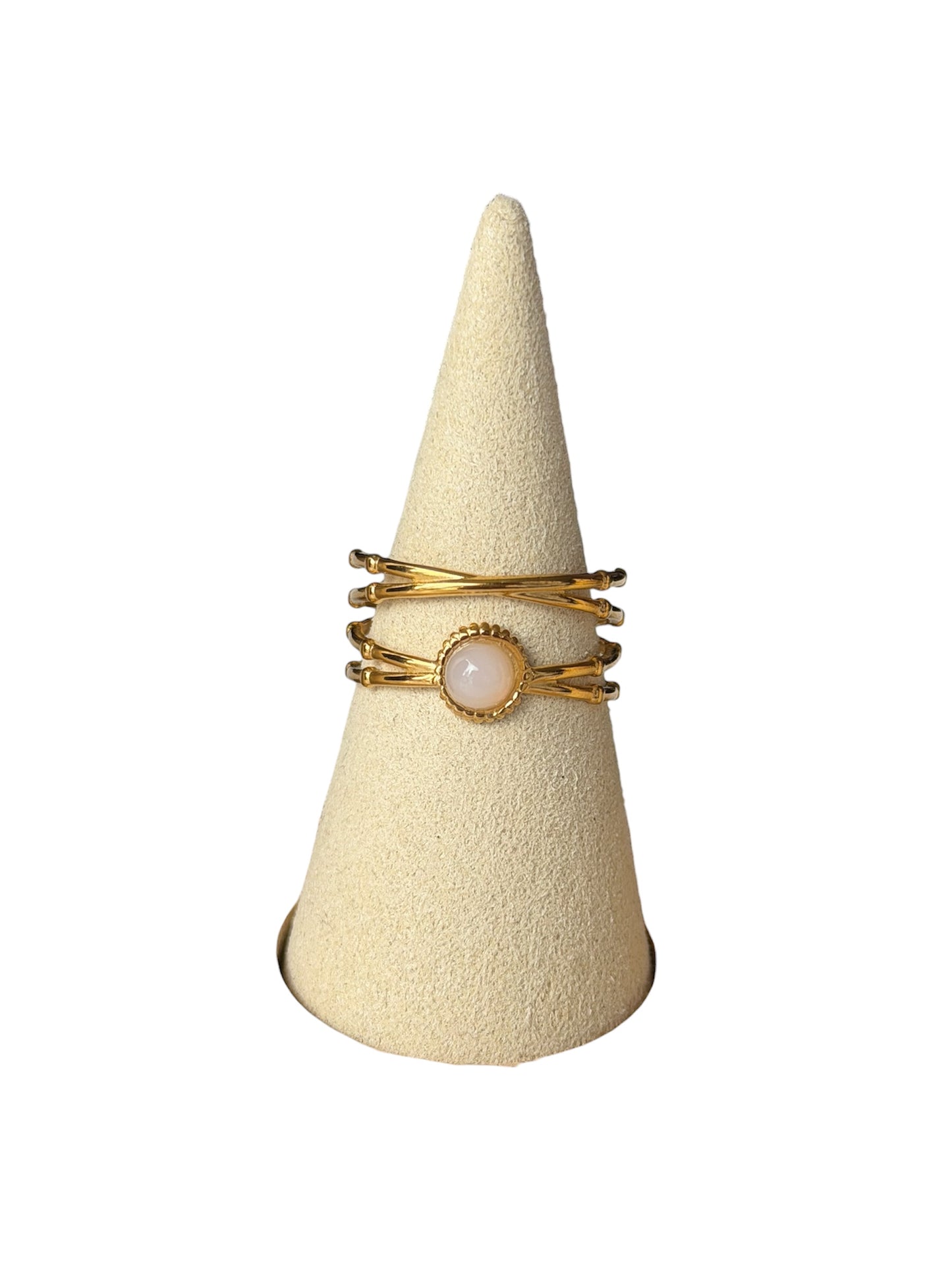 Anillo doble piedra