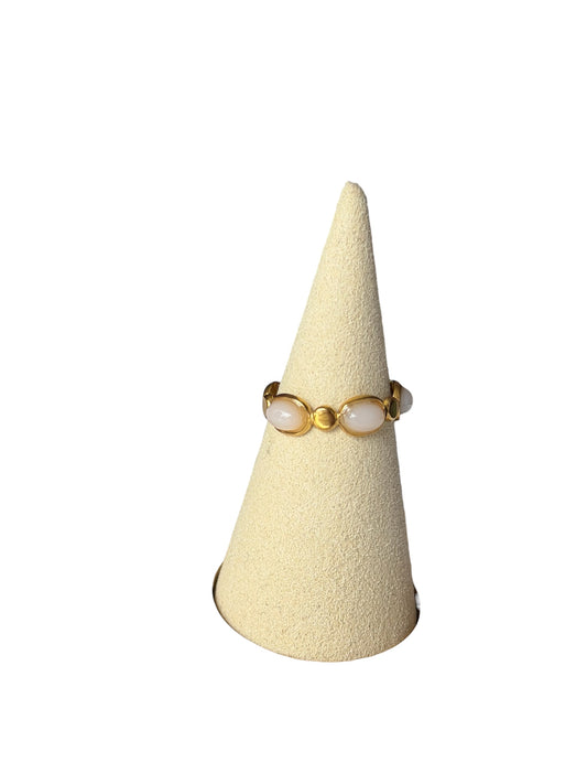 Anillo piedras blancas
