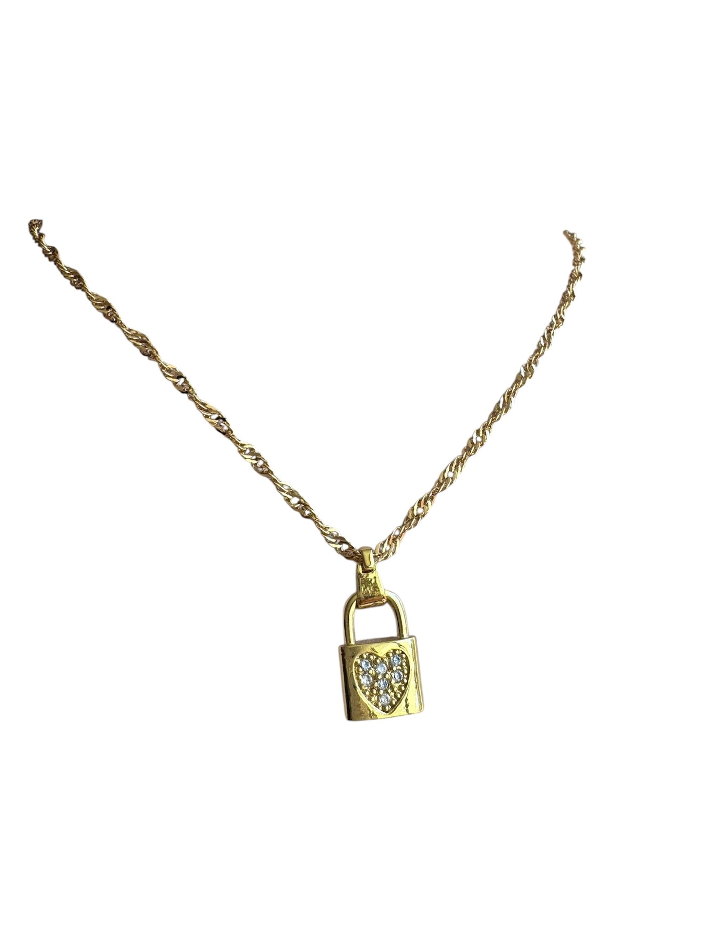 Collar candado corazón